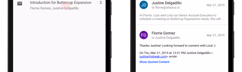 View email and customer details on Android
