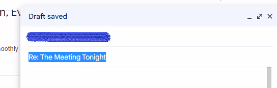 screenshot of writing new subject line for a new thread