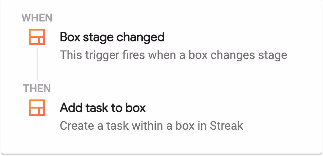 A screenshot of Streak flow automation