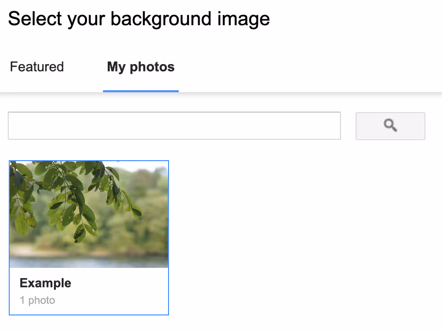 A screenshot of one of the images available in pre-set themes My photos section when images were uploaded in Google Photos