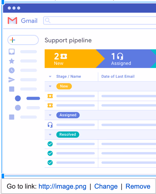 Gmail draft on desktop showing how to hyperlink an image
