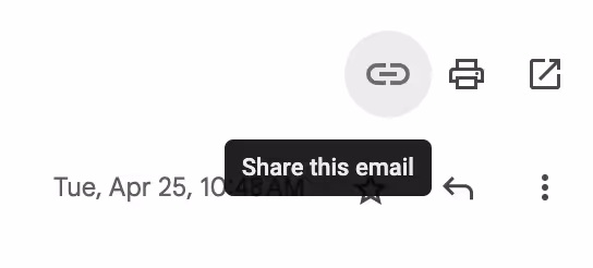 A screenshot in Gmail showing the option of using Streak Share