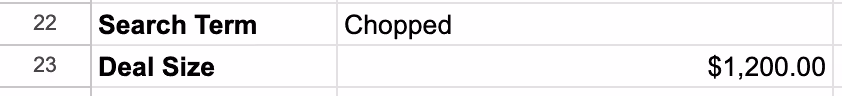 A screenshot showing the results of entering the VLOOKUP formula after the search
