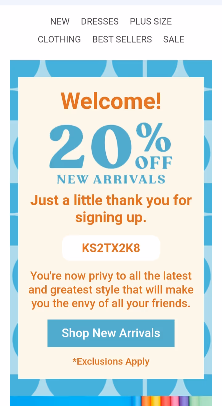 An example of an eblast by Modcloth