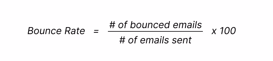 Formula for computing email bounce rate