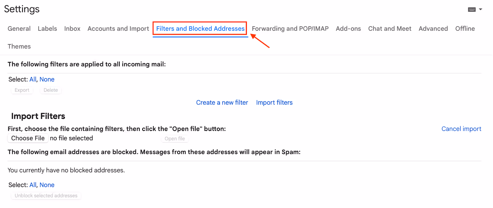 A screenshot of what's inside Gmail's Advanced Settings