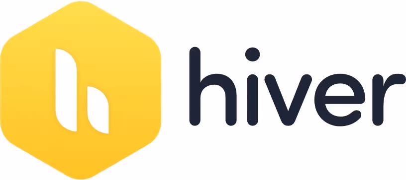 Hiver logo featuring a yellow hexagon with a stylized white “h” inside it, next to the word “hiver” written in lowercase letters in a dark, bold font.