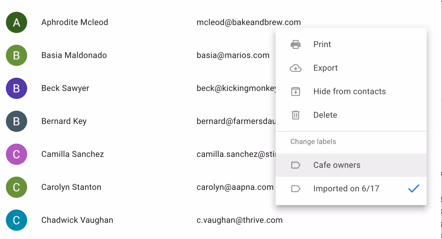 Creating mailing lists in Google