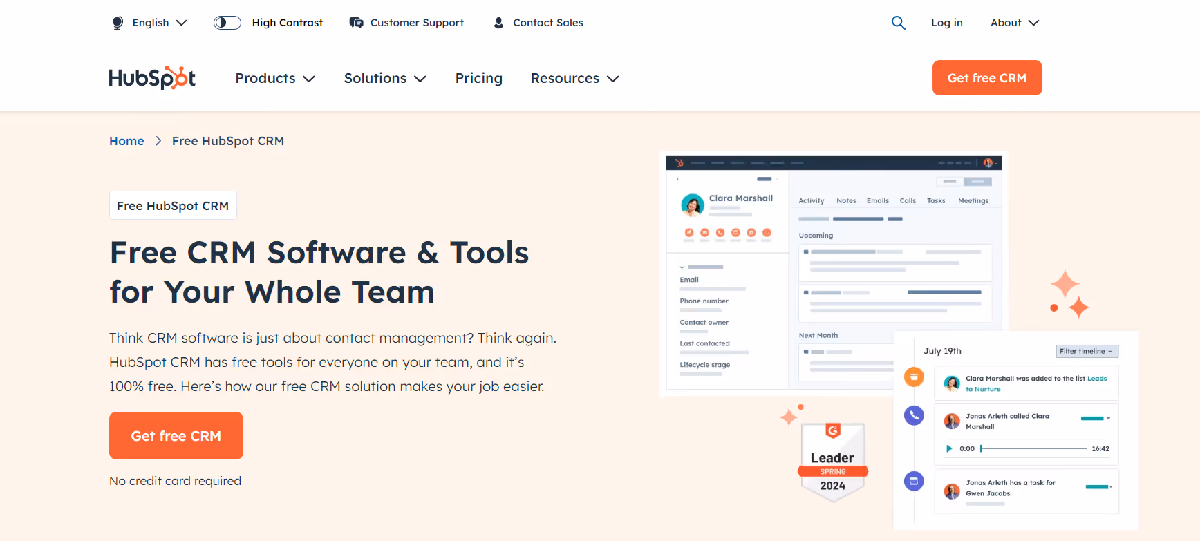 Hubsprot CRM for team colloboration