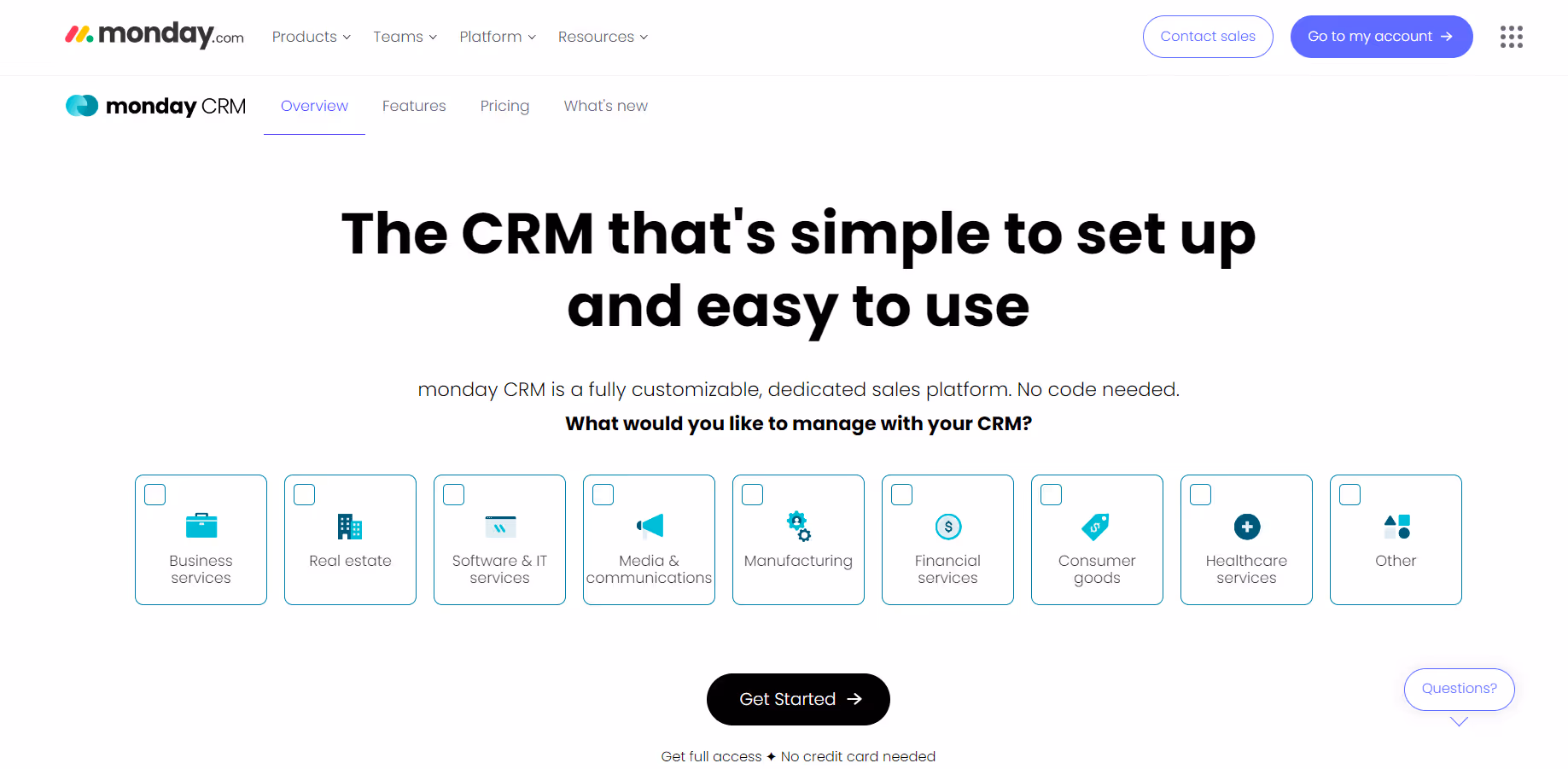 Monday's CRM tool