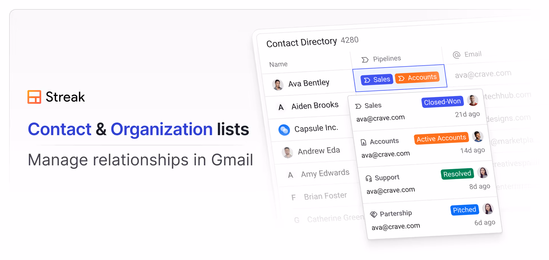 New: custom contact fields and full contact list in Streak