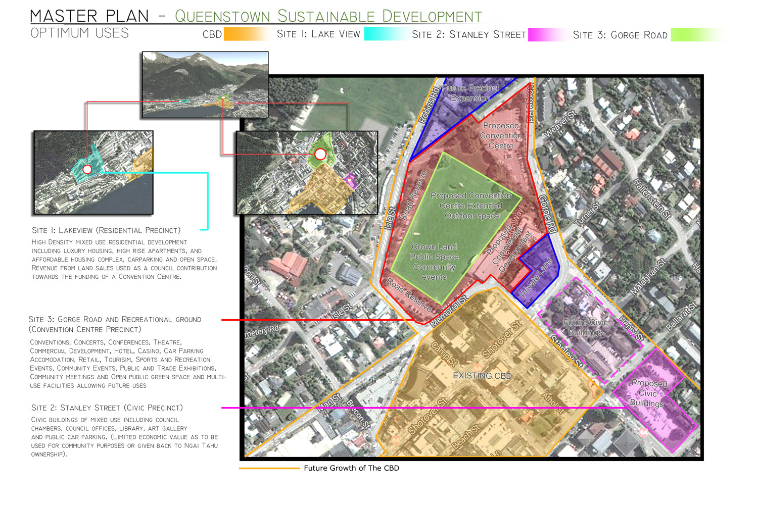 Queenstown Sustainable Development Master Plan Proposal Site Plan by Gary Todd Architecture.