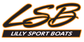Lilly Sport Boats black logo with signature orange outline.