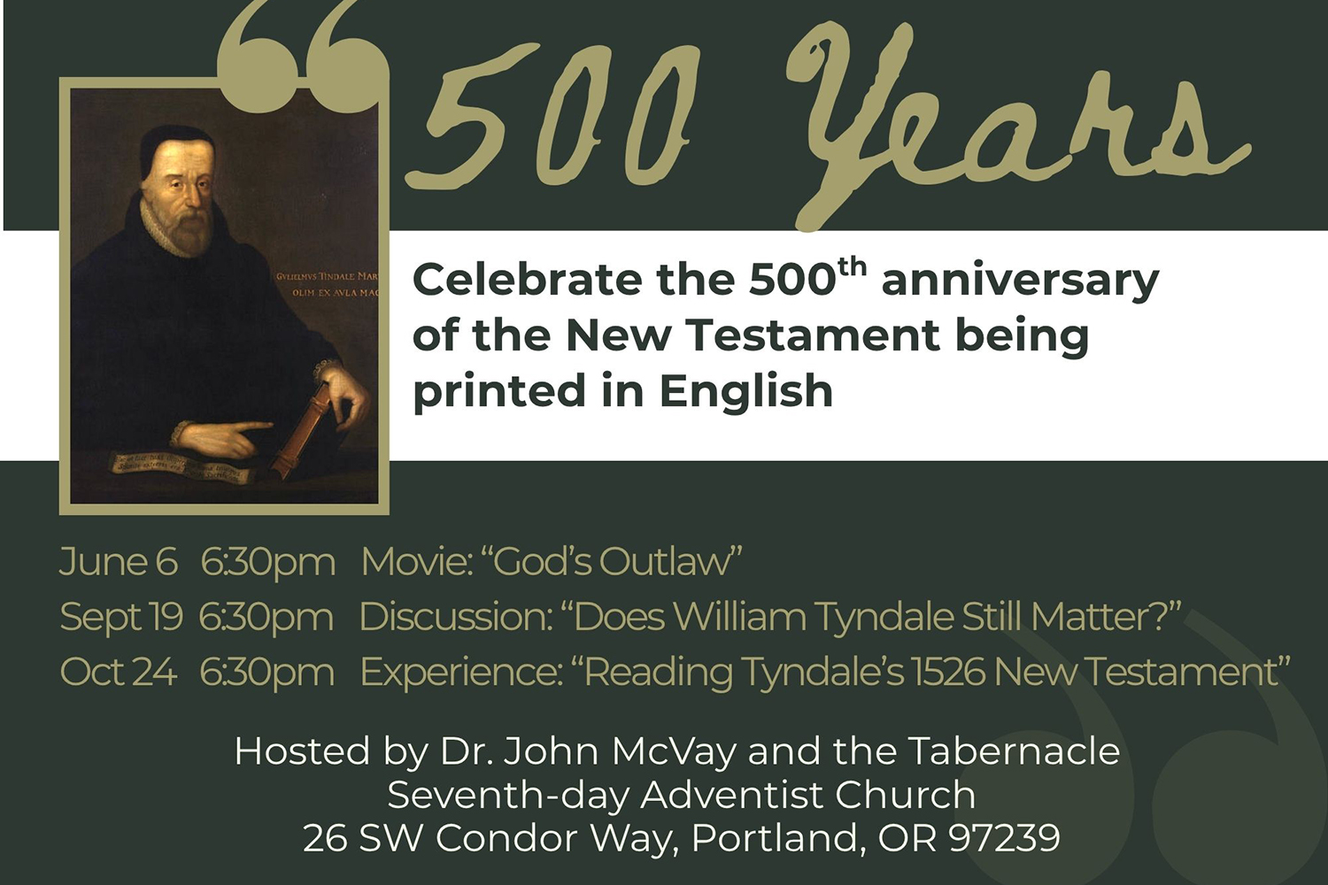 William Tyndale's Bible – A Series of Celebrations