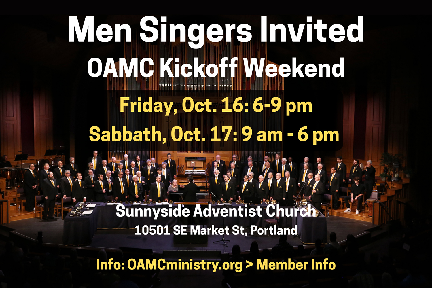 Oregon Adventist Men’s Chorus Invites Singers to Join Kickoff