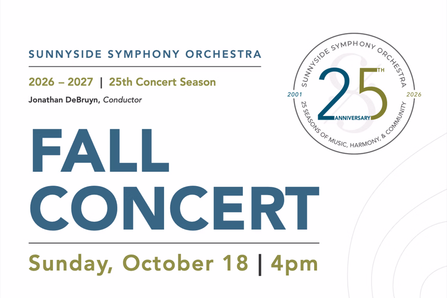 Sunnyside Symphony Concert Fall Concert