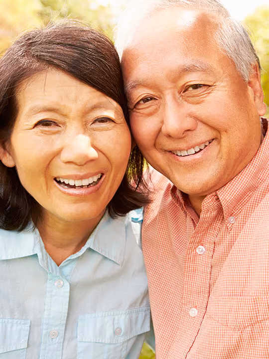 Couple smiling together