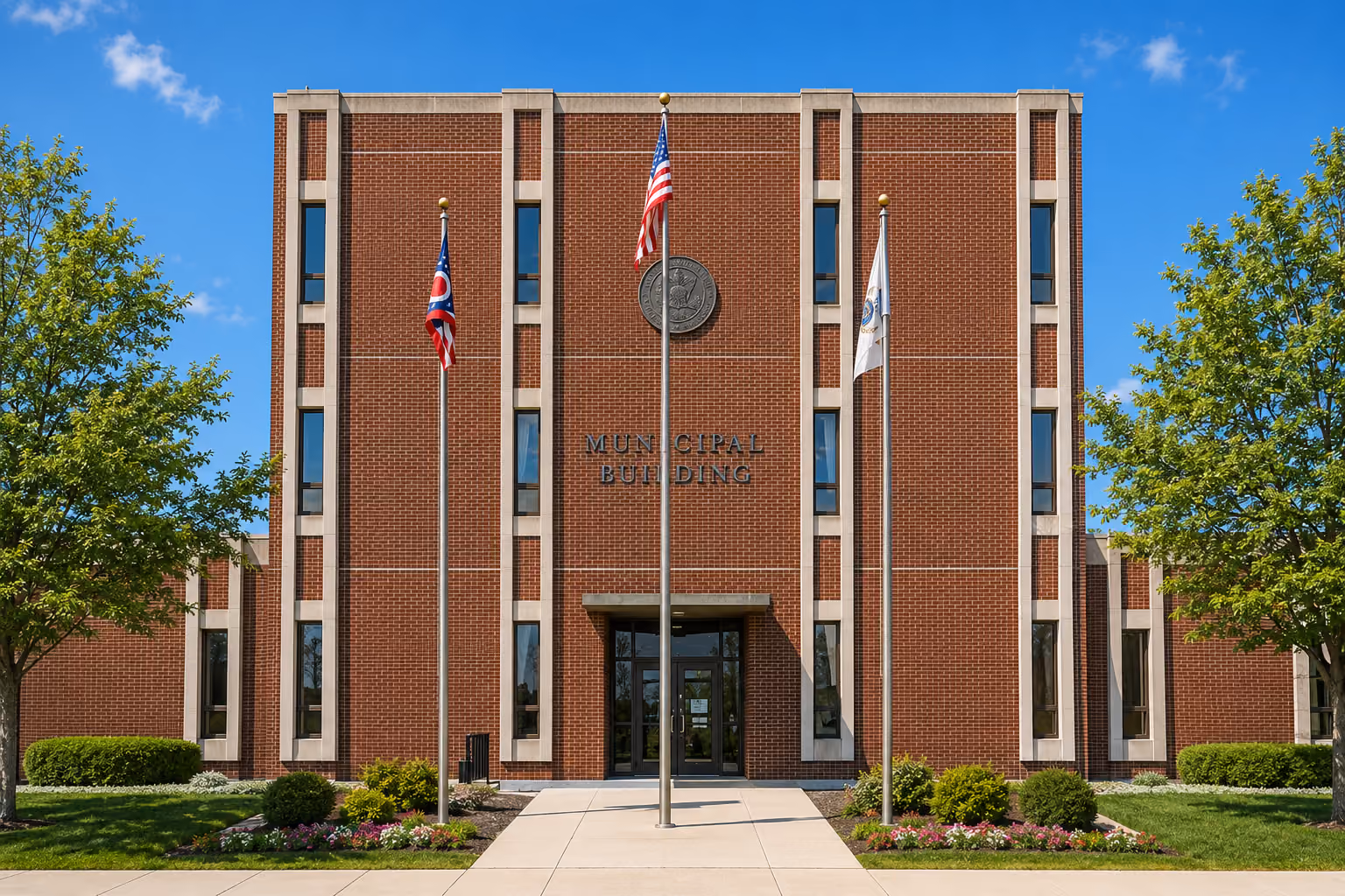 Exterior of the Fremont Municipal Court building at 323 South Front Street in Fremont, Ohio