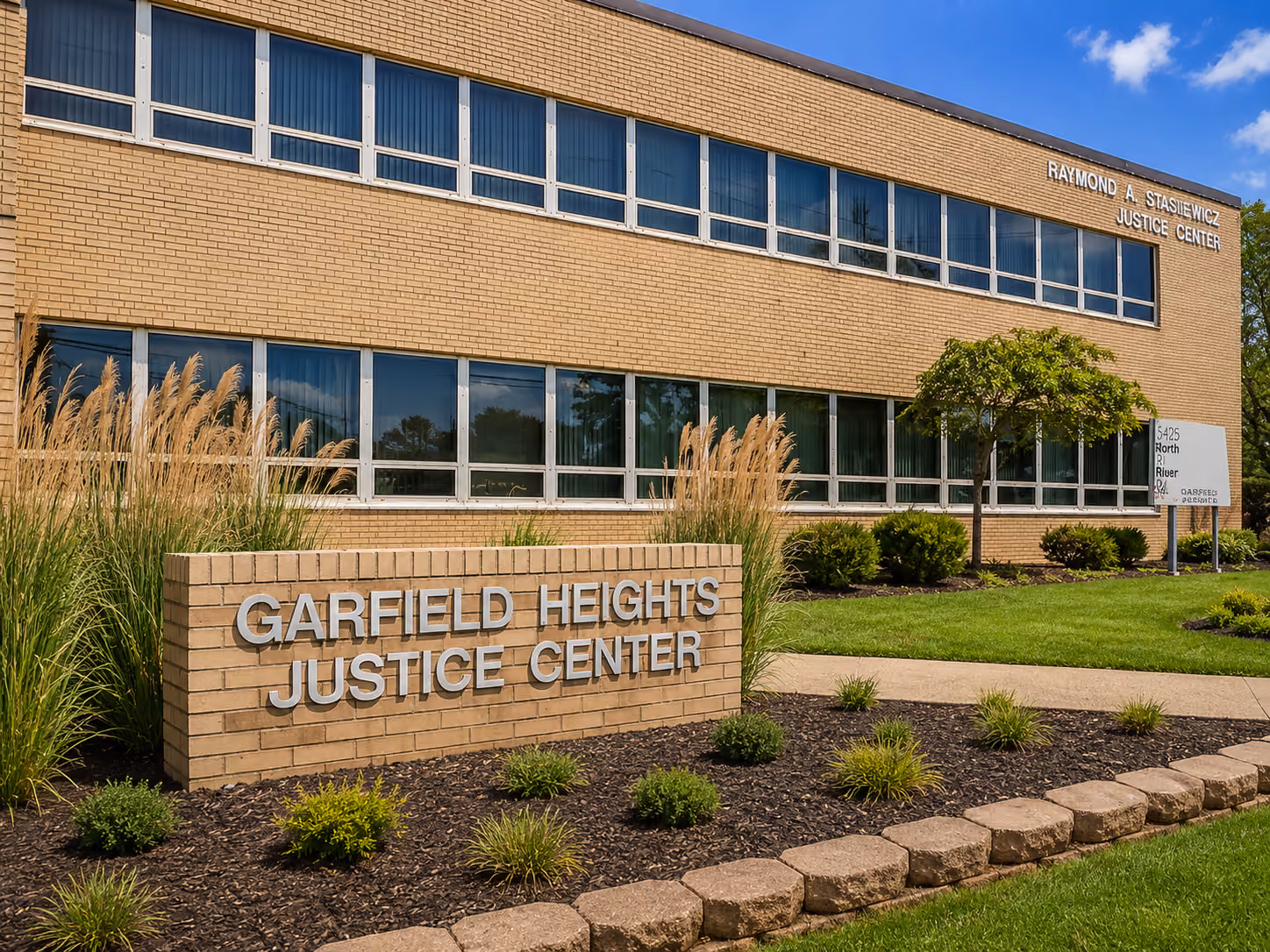 Exterior of the Garfield Heights Municipal Court building at 5555 Turney Road in Garfield Heights, Ohio