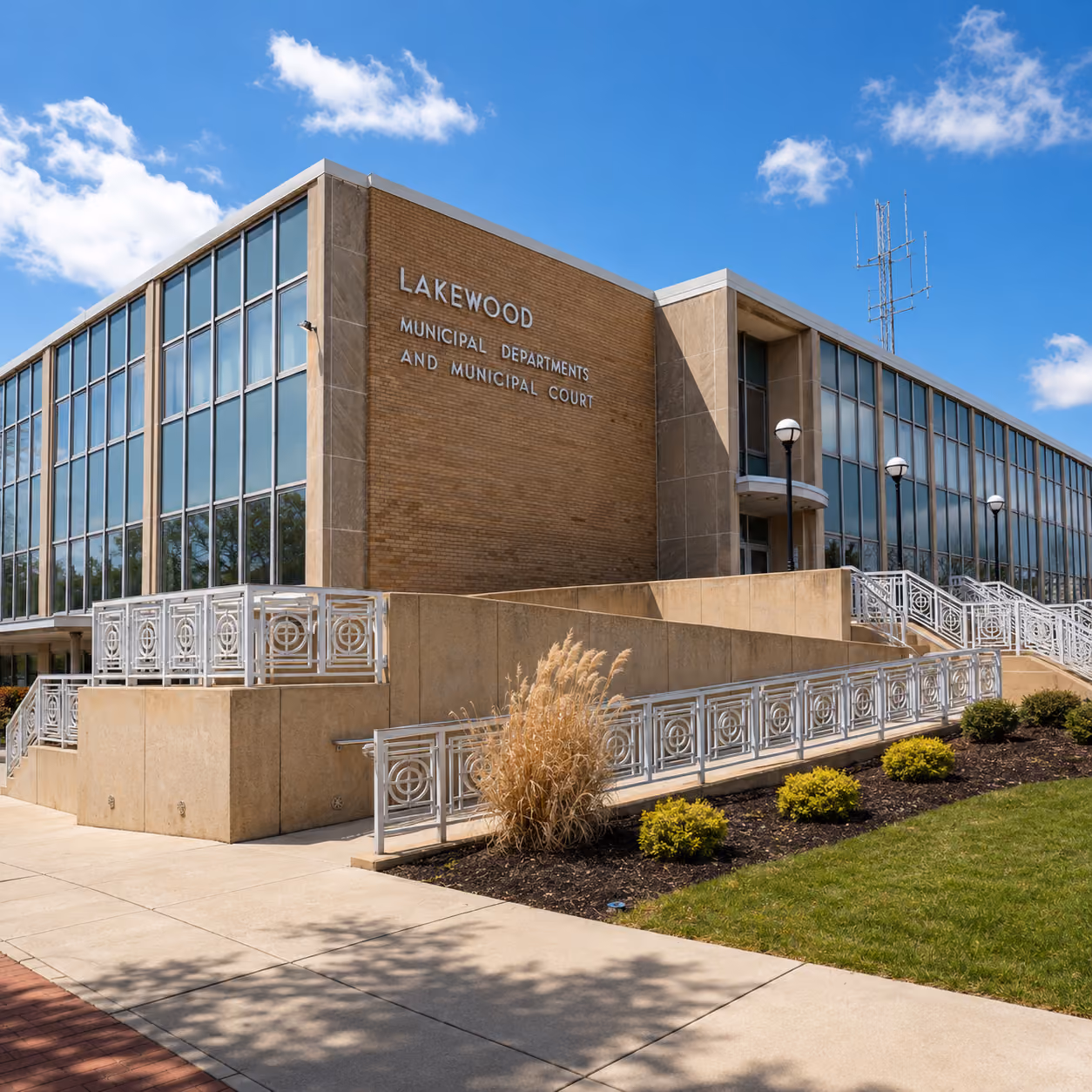 Lakewood City Hall at 12650 Detroit Avenue in Lakewood, Ohio, home of the Lakewood Municipal Court