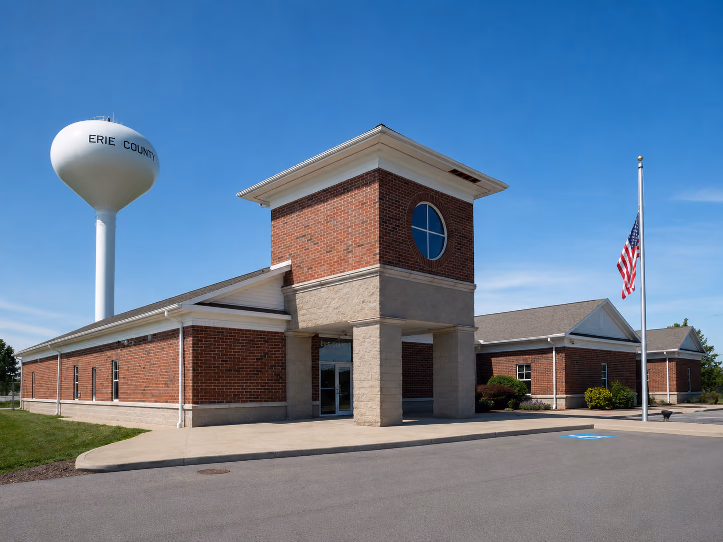 Exterior of the Erie County Municipal Court at 150 West Mason Road in Milan, Ohio