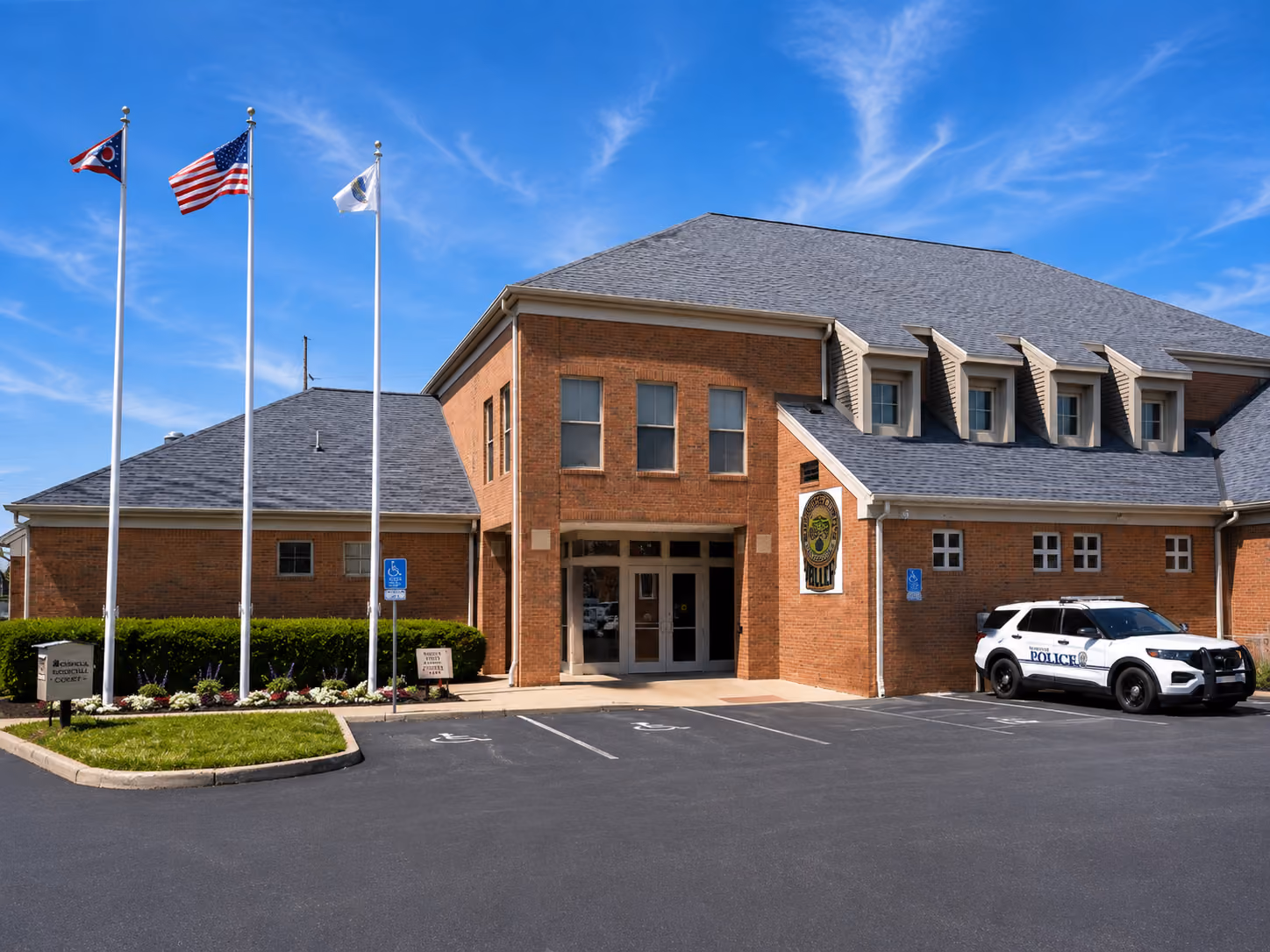 Exterior of the Norwalk Municipal Court building at 45 North Linwood Avenue in Norwalk, Ohio
