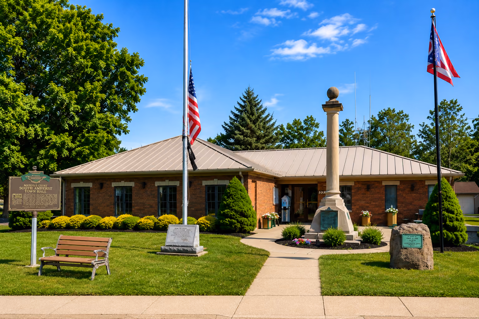 The South Amherst village building at 103 West Main Street in South Amherst, Ohio, home of the South Amherst Mayor's Court