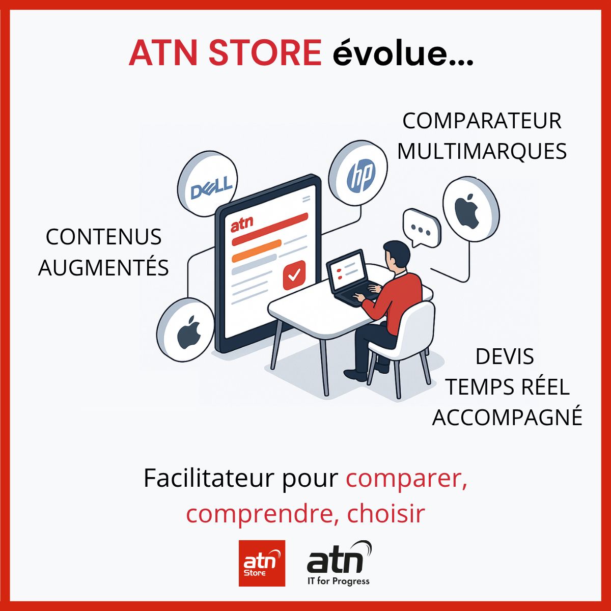 đ ATN STORE Ă©volue... Votre facilitateur dâachat multimarques franchit une nouvelle Ă©tape pour mieux accompagner les dĂ©cideurs IT.