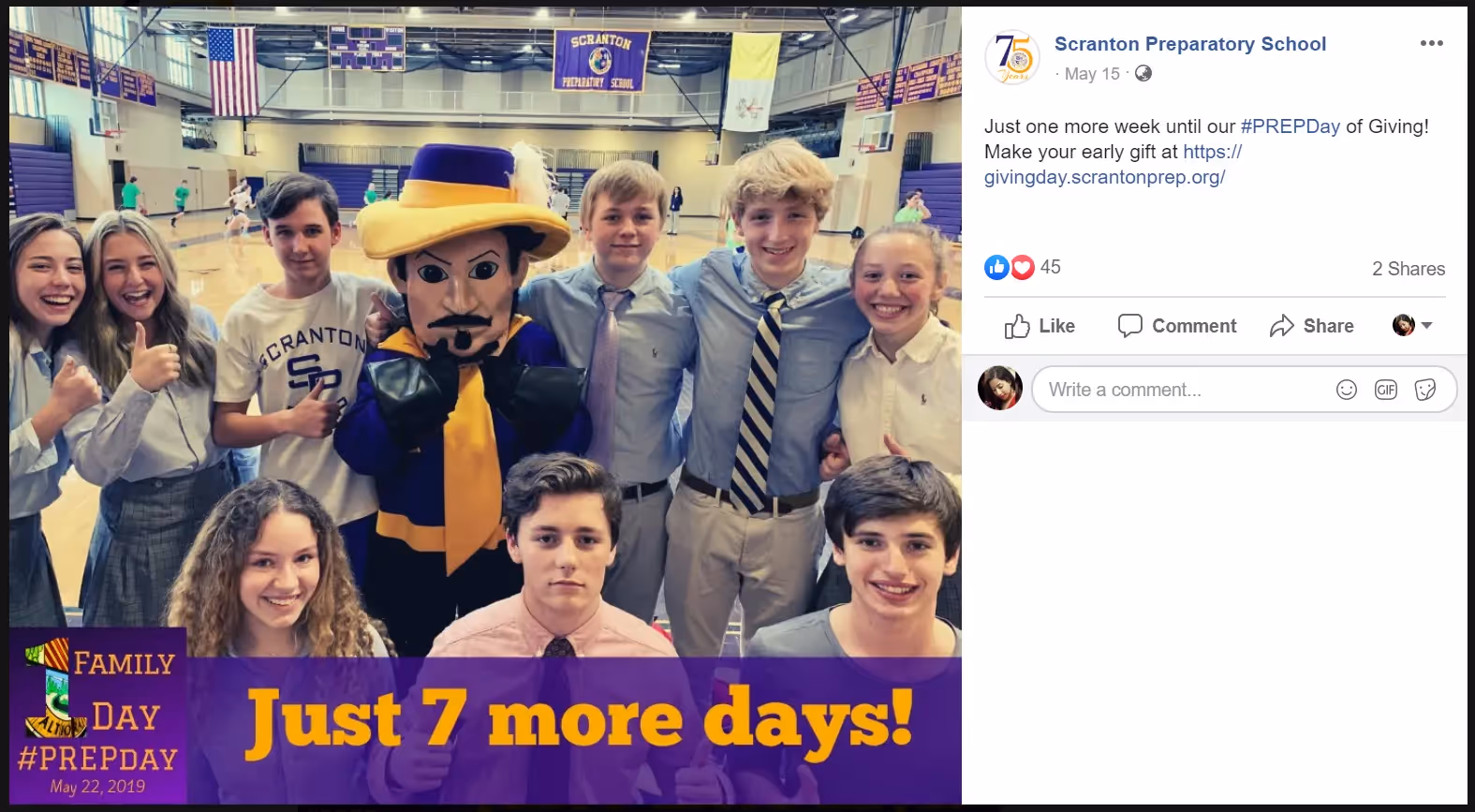 Giving Day Facebook Post 2017