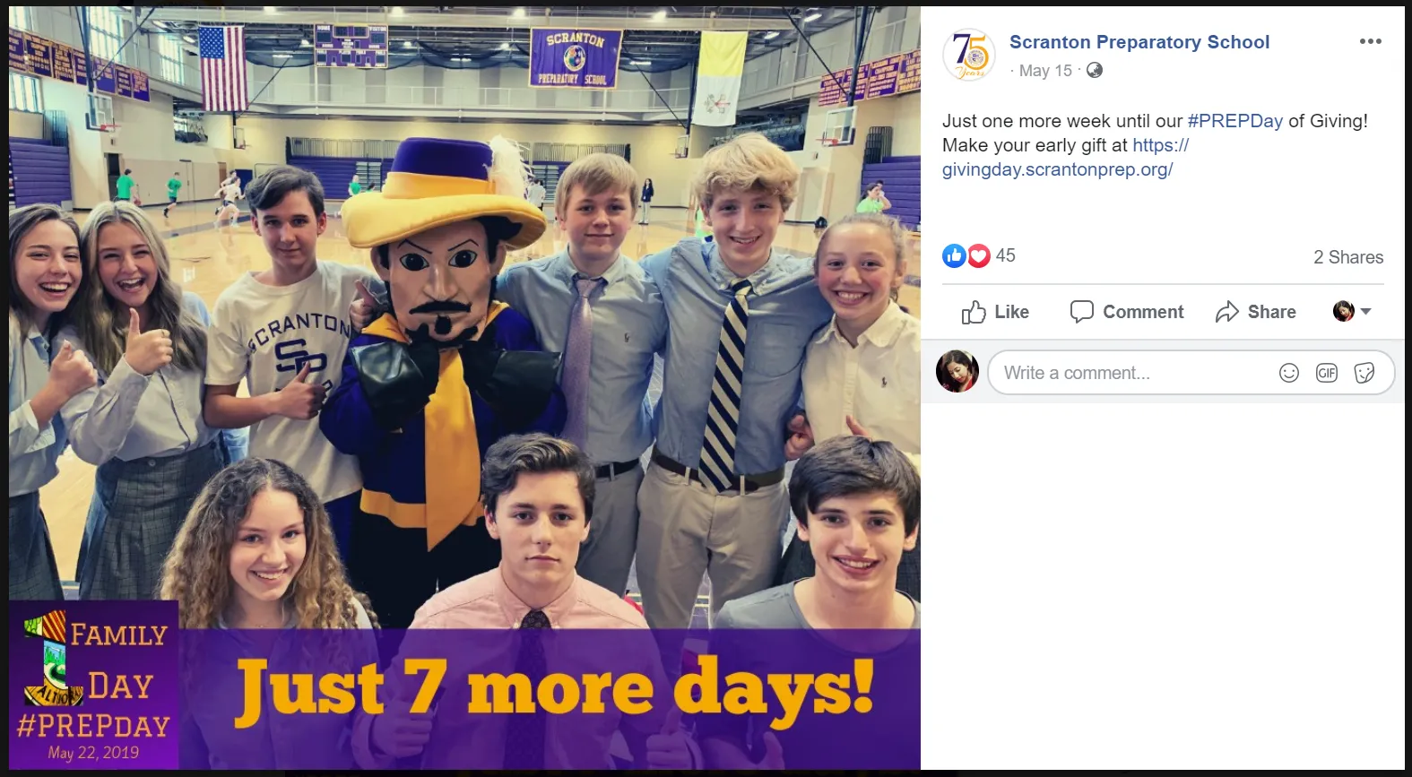 Giving Day Facebook Post 2017