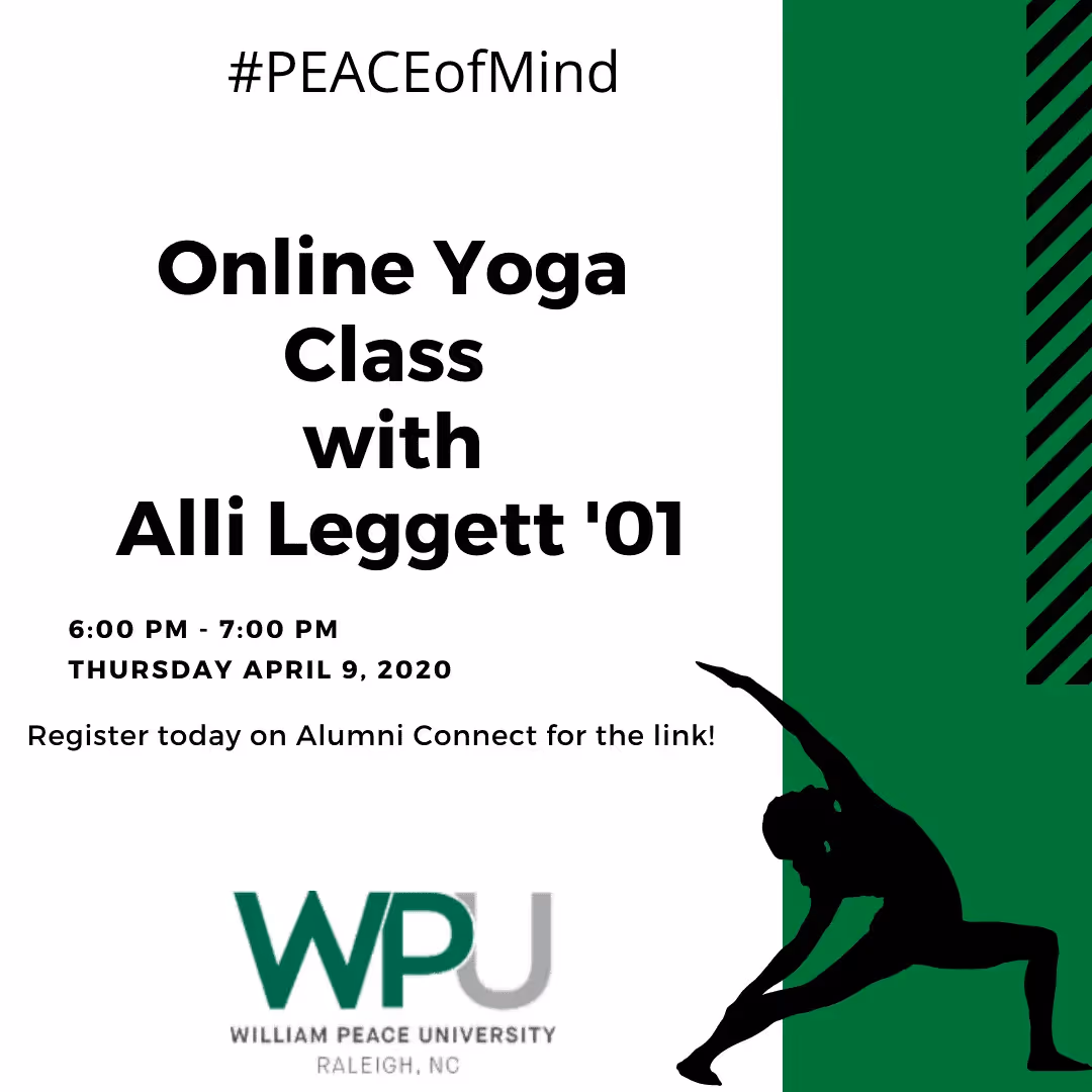 WPU's Peace of Mind Online Yoga class