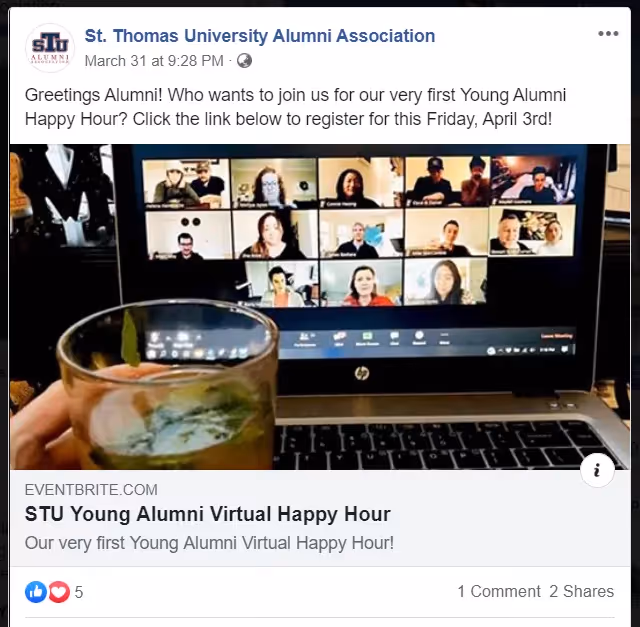 St. Thomas University School of Law’s Virtual Happy Hour event