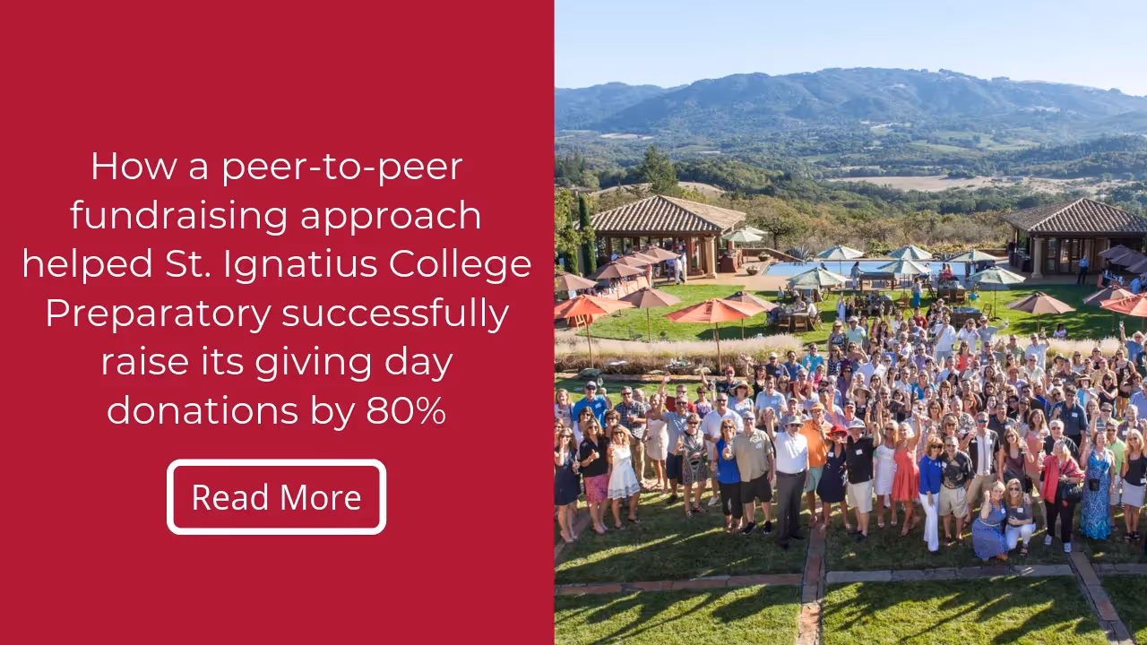How a peer-to-peer fundraising approach helped St. Ignatius College Preparatory successfully rise its Giving Day donations by 80%
