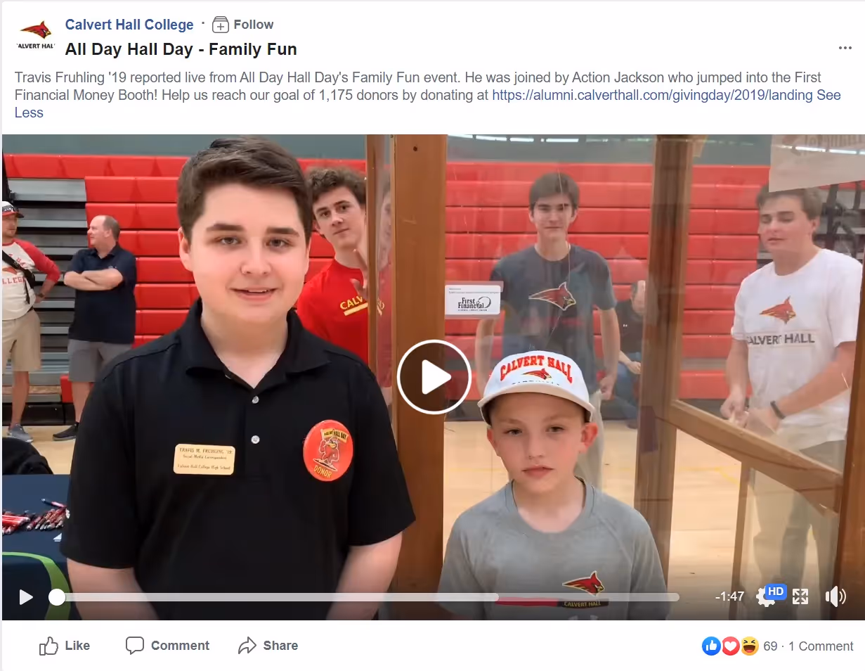 A look at Calvert Hall High School's Facebook campaign