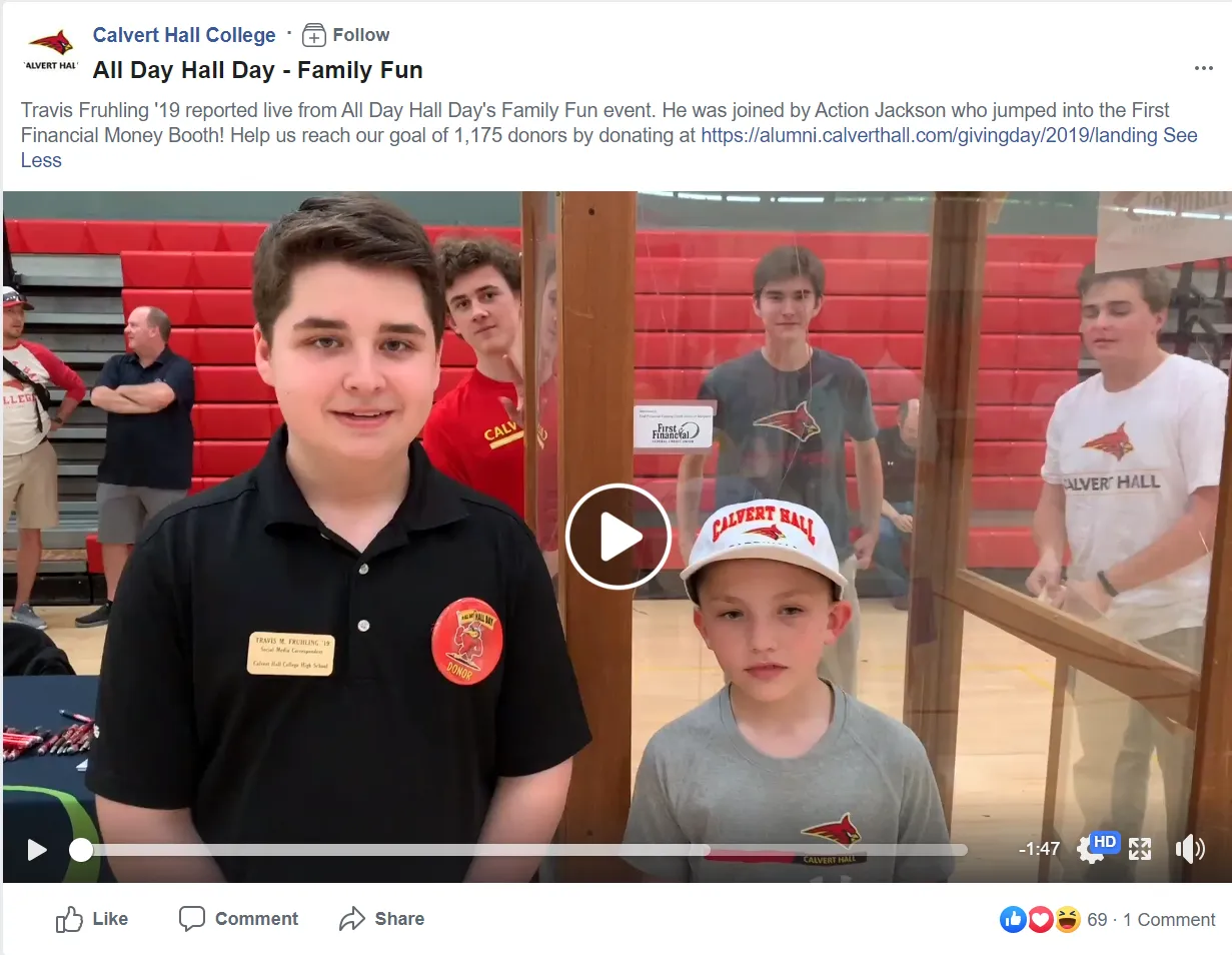 A look at Calvert Hall High School's Facebook campaign