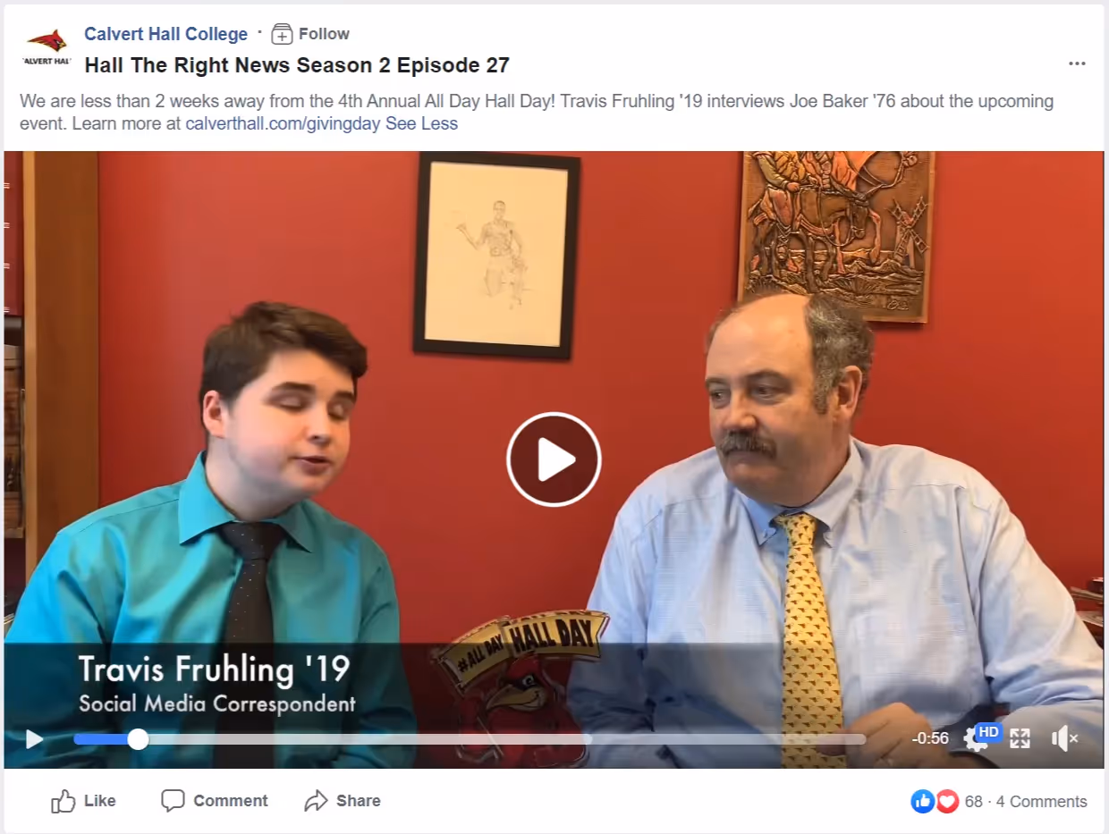 A look at Calvert Hall High School's Facebook campaign