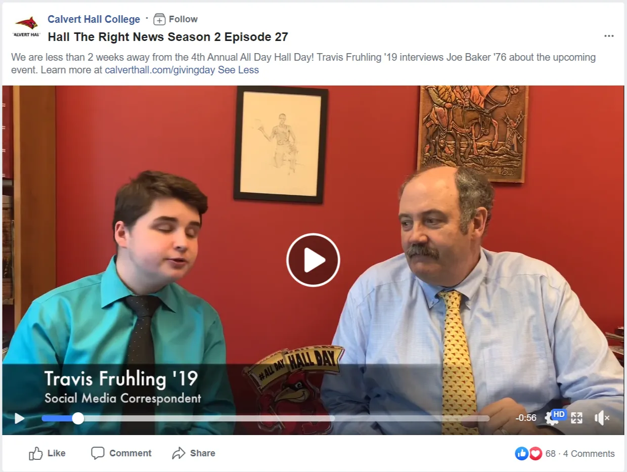 A look at Calvert Hall High School's Facebook campaign