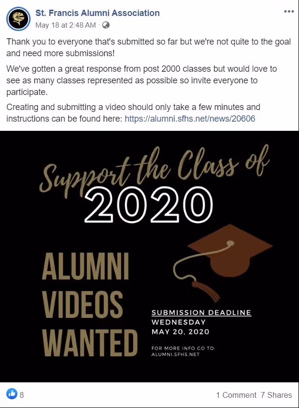 St. Francis High School welcomed Class of 2020 alumni