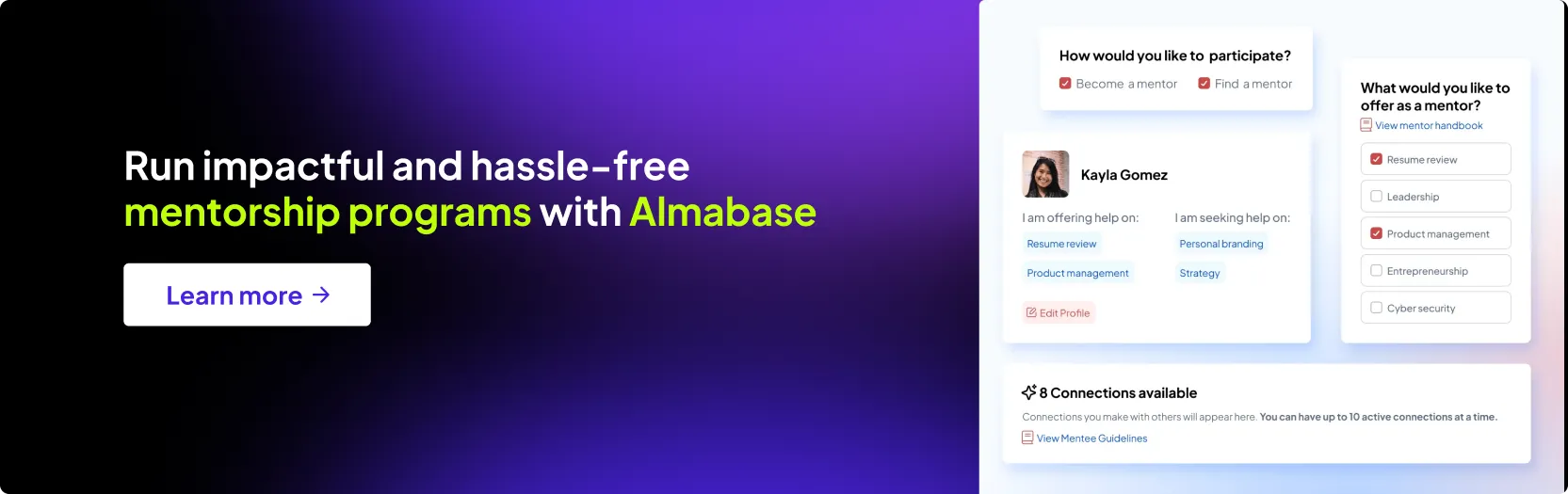 Almabase mentorship