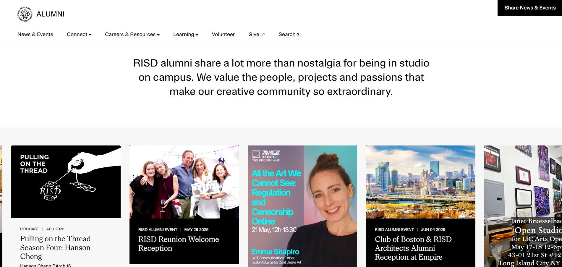 RISD's alumni website