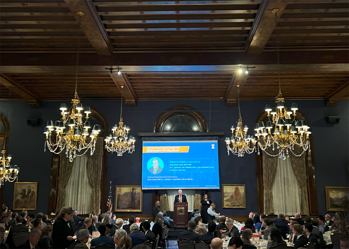 The University of Illinois Civil and Environmental Engineering Alumni Association (CEEAA) hosted its annual Alumni Awards Dinner on February 20, 2025