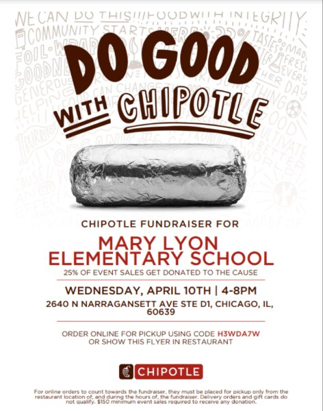 Mary Lyon Elementary School in Chicago partnered with Chipotle for a fundraising restaurant night on April 10, 2024.