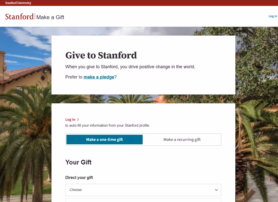 Stanford University giving