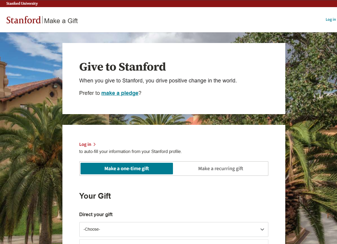 Stanford University giving
