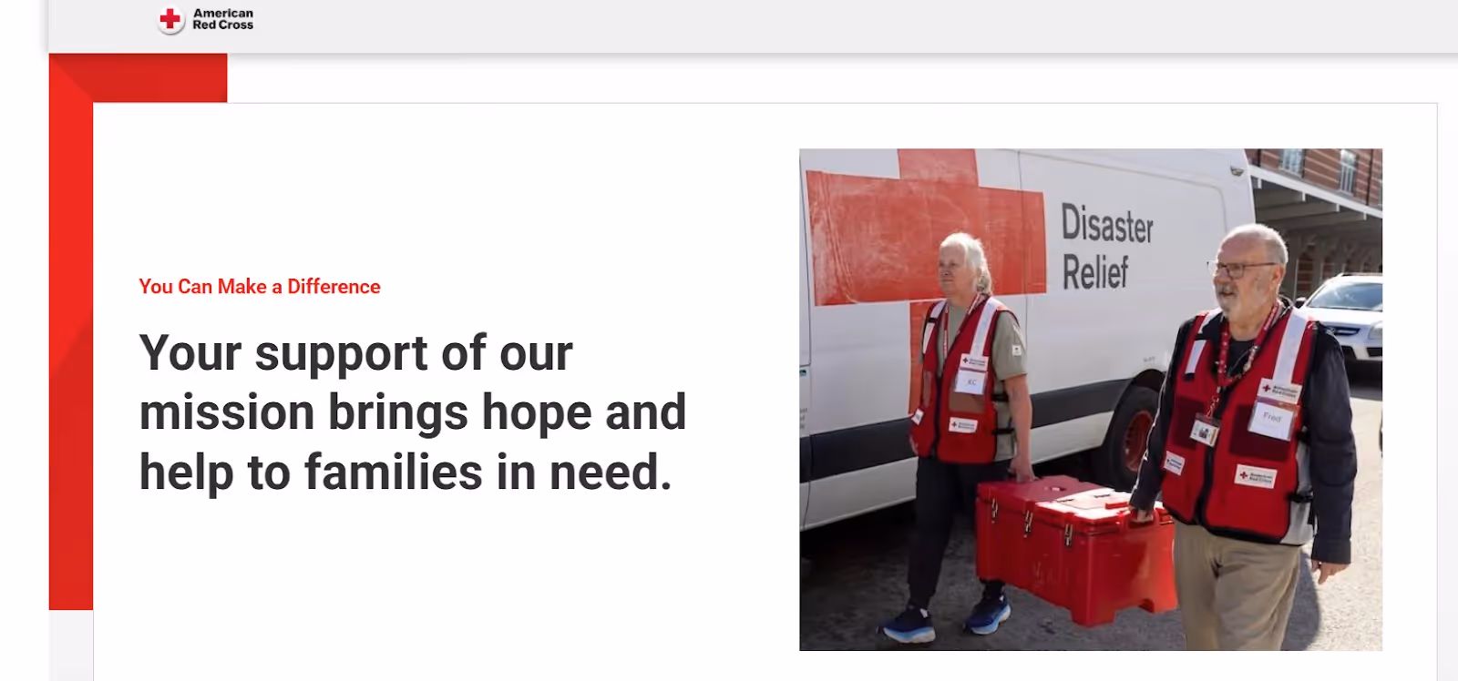American Red Cross giving page