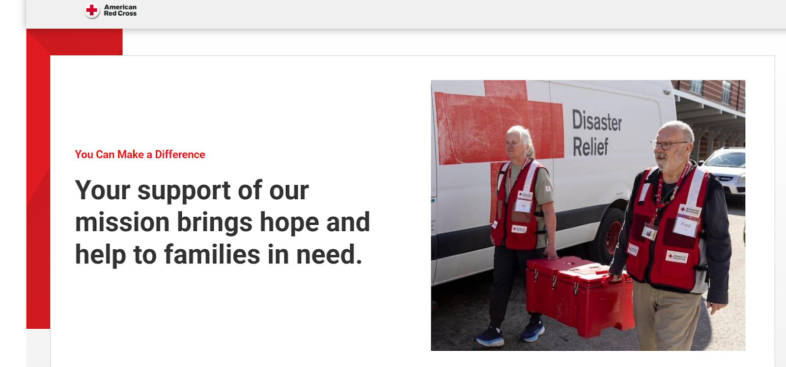 American Red Cross giving page