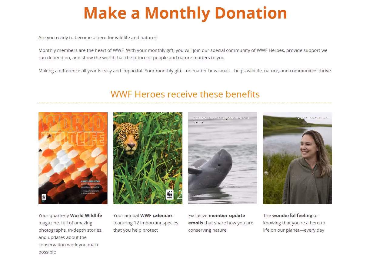 WWF donation page