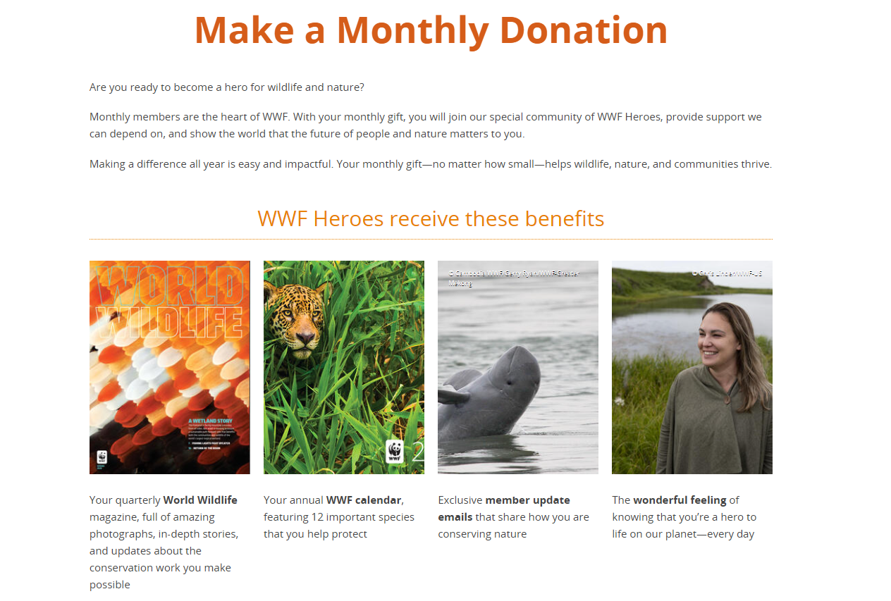 WWF donation page
