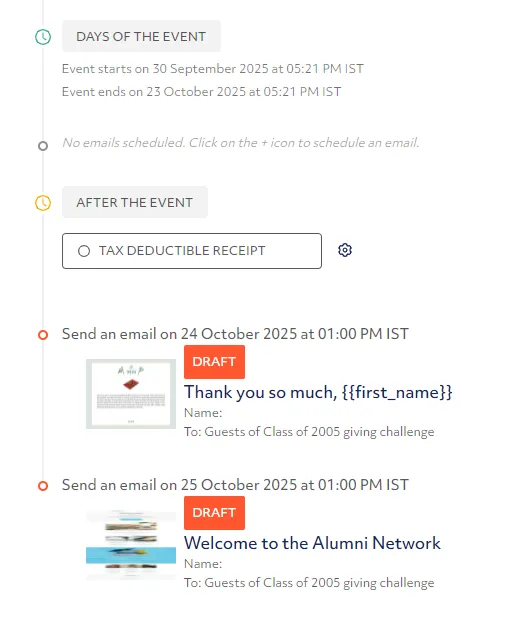 A glimpse at event email communication with Almabase