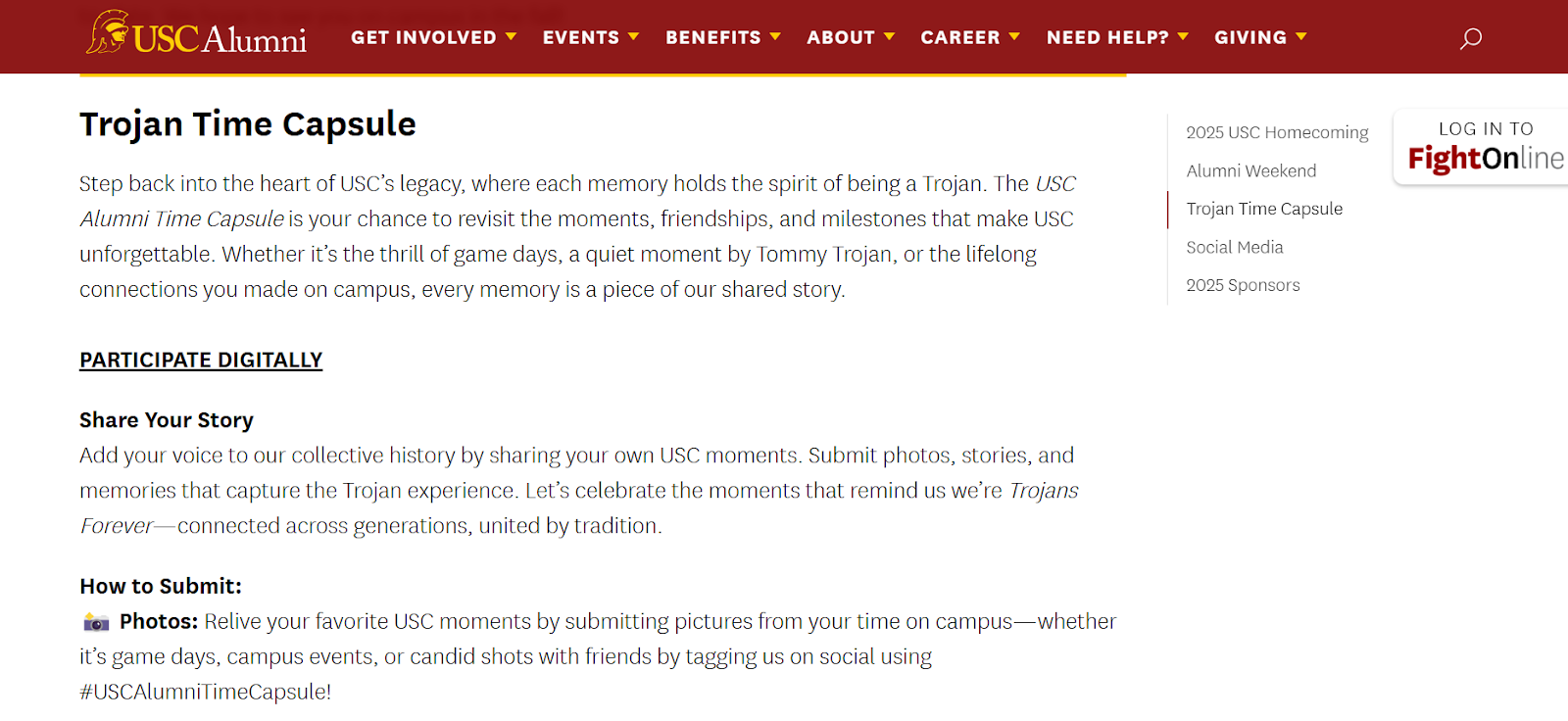 USC Alumni's Trojan Time Capsule